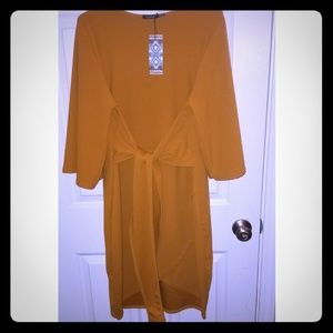 Kimono style tie waist wrap dress